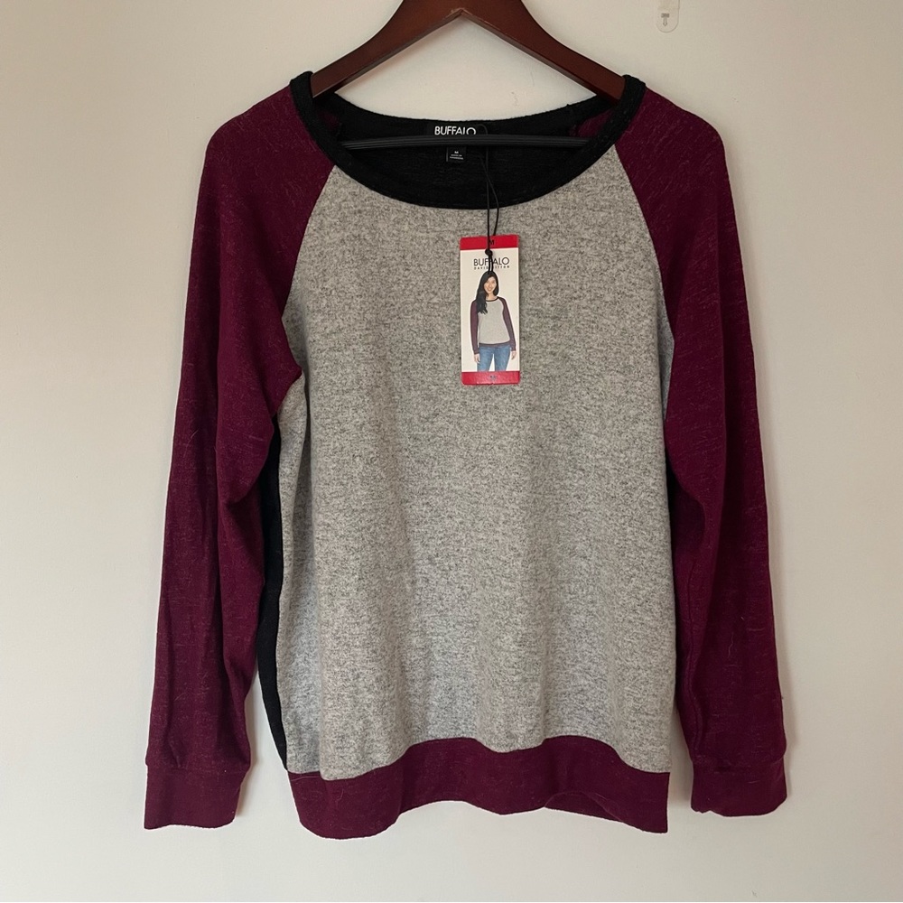 Crewneck color block cozy sweater Buffalo new Size M Medium
